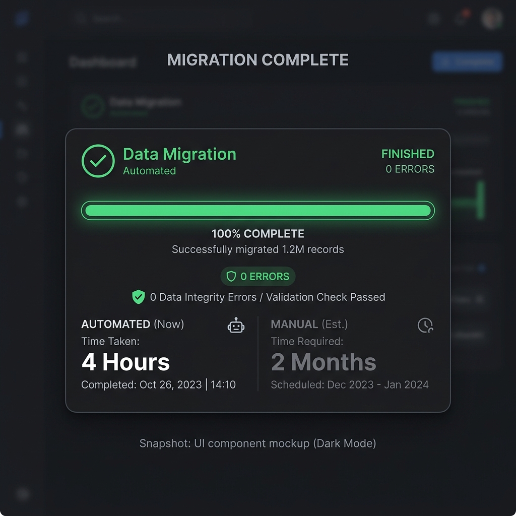 4-Hour Migration Progress UI Snapshot